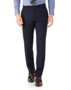  Navy Classic Fit Herringbone Italian Suit Wool Pants Size W32 L32 By Charles Tyrwhitt