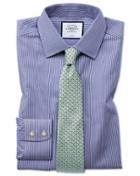  Classic Fit Non-iron Navy Bengal Stripe Cotton Dress Shirt By Charles Tyrwhitt