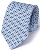  Navy And Sky Linen Classic Chambray Tie By Charles Tyrwhitt