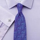 Charles Tyrwhitt Charles Tyrwhitt Classic Fit Non-iron Diamond Weave Lilac Cotton Dress Shirt Size 15/34