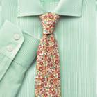 Charles Tyrwhitt Charles Tyrwhitt Slim Fit Semi-spread Collar Egyptian Cotton Soft Touch Bengal Stripe Green Shirt