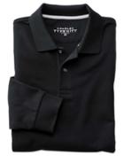 Charles Tyrwhitt Black Pique Long Sleeve Cotton Polo Size Large By Charles Tyrwhitt