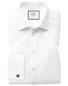 Charles Tyrwhitt Slim Fit Non-iron Poplin White Cotton Dress Shirt French Cuff Size 14.5/33 By Charles Tyrwhitt