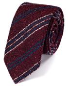 Charles Tyrwhitt Wine Wool Mix Rustic Stripe Luxury Tie By Charles Tyrwhitt