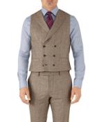 Charles Tyrwhitt Tan Check Adjustable Fit British Serge Luxury Suit Wool Vest Size W44 By Charles Tyrwhitt