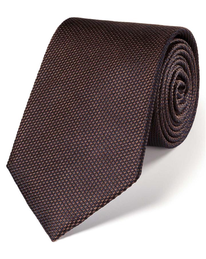 Charles Tyrwhitt Charles Tyrwhitt Brown Silk Classic Plain Tie