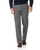  Light Grey Classic Fit Stretch Cavalry Twill Pants Size W34 L32 By Charles Tyrwhitt