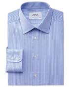 Charles Tyrwhitt Charles Tyrwhitt Classic Fit Egyptian Cotton Stripe Blue Dress Shirt Size 16/38