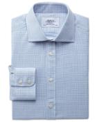 Charles Tyrwhitt Charles Tyrwhitt Extra Slim Fit Semi-spread Collar Melange Puppytooth Sky Blue Cotton Dress Shirt Size 17/37