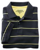 Charles Tyrwhitt Charles Tyrwhitt Classic Fit Navy Striped Pique Polo Shirt