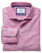 Charles Tyrwhitt Charles Tyrwhitt Classic Fit Semi-cutaway Collar Business Casual Slub Cotton Pink Shirt