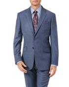 Charles Tyrwhitt Airforce Blue Slim Fit Cross Hatch Weave Italian Suit Wool Jacket Size 36 By Charles Tyrwhitt