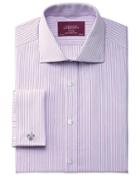 Charles Tyrwhitt Charles Tyrwhitt Extra Slim Fit Semi-spread Collar Luxury Poplin Pink Cotton Dress Shirt Size 17.5/34