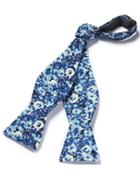  Blue Floral Cotton Silk Self Tie Bow Tie By Charles Tyrwhitt