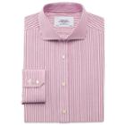 Charles Tyrwhitt Charles Tyrwhitt Extra Slim Fit Non-iron Spread Collar Royal Oxford Stripe Berry Shirt