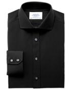 Charles Tyrwhitt Extra Slim Fit Spread Collar Non-iron Poplin Black Cotton Dress Shirt Single Cuff Size 14.5/33 By Charles Tyrwhitt