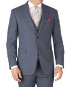 Charles Tyrwhitt Charles Tyrwhitt Light Blue Slim Fit Sharkskin Travel Suit Wool Jacket Size 40
