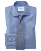 Charles Tyrwhitt Extra Slim Fit Spread Collar Non-iron Cotton Stretch Oxford Mid Blue Dress Shirt Single Cuff Size 14.5/33 By Charles Tyrwhitt