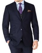  Navy Slim Fit British Serge Luxury Suit Wool Jacket Size 36 By Charles Tyrwhitt
