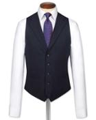 Charles Tyrwhitt Charles Tyrwhitt Navy Flannel Business Suit Wool Vest Size W36