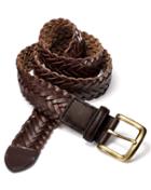 Charles Tyrwhitt Charles Tyrwhitt Brown Leather Plaited Weave Belt Size 30-32