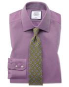  Slim Fit Non-iron Berry Arrow Weave Cotton Dress Shirt French Cuff Size 14.5/33 By Charles Tyrwhitt