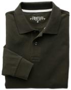 Charles Tyrwhitt Dark Green Pique Long Sleeve Cotton Polo Size Xs By Charles Tyrwhitt