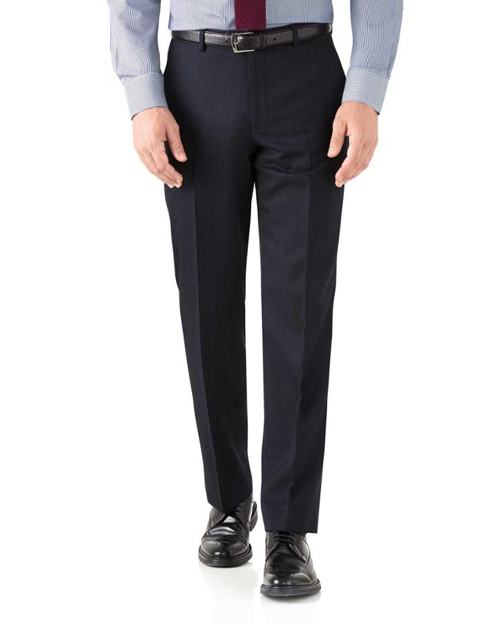 Charles Tyrwhitt Navy Classic Fit Hairline Business Suit Wool Pants Size W32 L30 By Charles Tyrwhitt