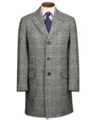 Charles Tyrwhitt Grey Checkered Wool Epsom Overwool Coat Size 40 By Charles Tyrwhitt