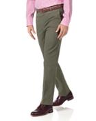 Charles Tyrwhitt Olive Slim Fit Stretch Non-iron Cotton Tailored Pants Size W30 L32 By Charles Tyrwhitt