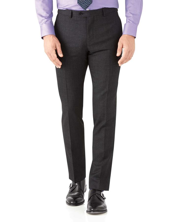 Charles Tyrwhitt Charcoal Slim Fit Hairline Business Suit Wool Pants Size W32 L38 By Charles Tyrwhitt