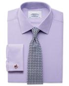  Slim Fit Egyptian Cotton Cavalry Twill Lilac Dress Shirt French Cuff Size 16.5/35 By Charles Tyrwhitt