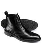 Charles Tyrwhitt Black Brogue Wing Tip Boots Size 11.5 By Charles Tyrwhitt