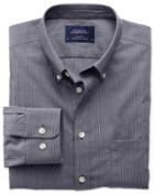 Charles Tyrwhitt Classic Fit Non-iron Poplin Indigo Stripe Cotton Casual Shirt Single Cuff Size Medium By Charles Tyrwhitt
