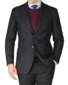 Charles Tyrwhitt Charcoal Slim Fit British Serge Luxury Suit Wool Jacket Size 42 By Charles Tyrwhitt