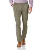 Charles Tyrwhitt Khaki Extra Slim Fit Stretch Cotton Chino Pants Size W32 L30 By Charles Tyrwhitt