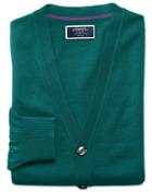 Charles Tyrwhitt Teal Merino Wool Cardigan Size Medium By Charles Tyrwhitt