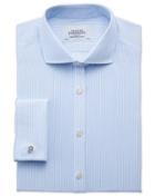 Charles Tyrwhitt Charles Tyrwhitt Slim Fit Spread Collar Non Iron Bengal Stripe Sky Blue Cotton Dress Shirt Size 14.5/32