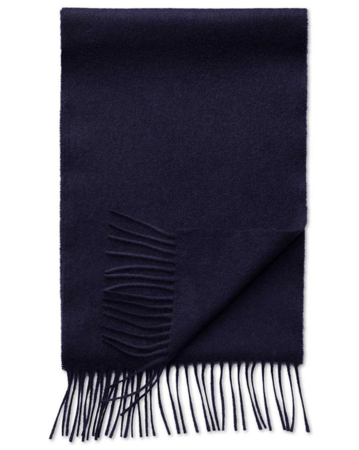  Navy Cashmere And Merino Scarf By Charles Tyrwhitt