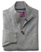 Charles Tyrwhitt Silver Cashmere Zip Neck Sweater Size Large By Charles Tyrwhitt
