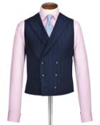Charles Tyrwhitt Charles Tyrwhitt Navy Stripe British Serge Luxury Suit Wool Vest Size W42
