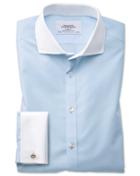 Charles Tyrwhitt Slim Fit Spread Collar Non-iron Winchester Sky Blue Cotton Dress Shirt Single Cuff Size 15/34 By Charles Tyrwhitt