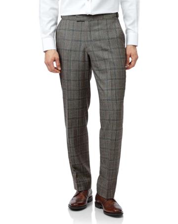  Grey Prince Oof Wales Classic Fit British Luxury Suit Trousers Size W34 L30 By Charles Tyrwhitt