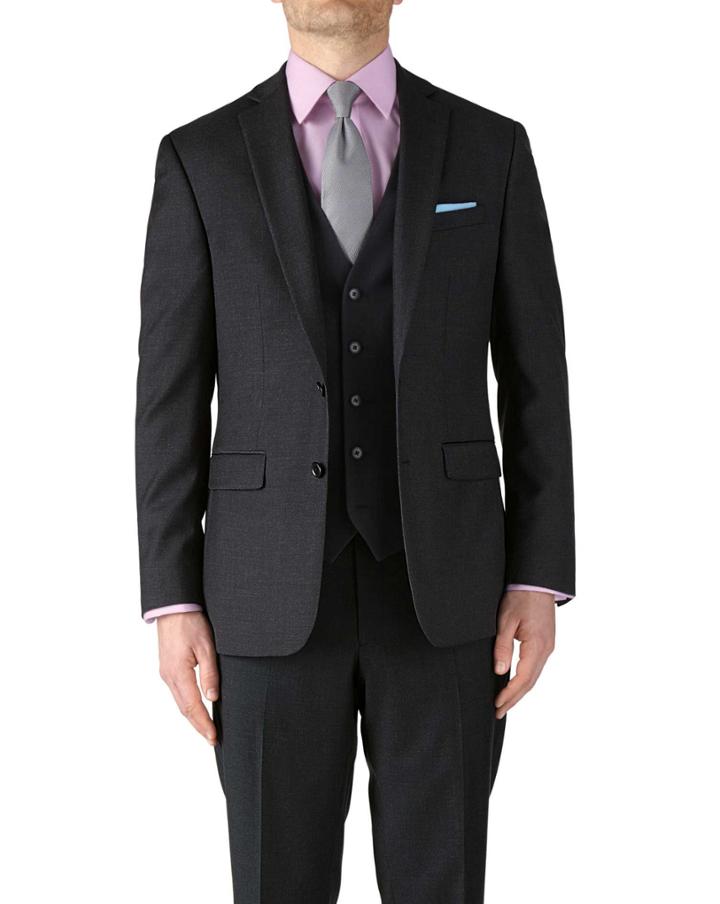 Charles Tyrwhitt Charles Tyrwhitt Charcoal Classic Fit Twill Business Suit Jacket