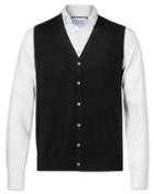  Black Merino Wool Vest Size Small By Charles Tyrwhitt