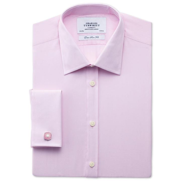 Charles Tyrwhitt Charles Tyrwhitt Pink Silk Road End-on-end Extra Slim Fit Shirt (14.5 - 32)