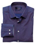 Charles Tyrwhitt Charles Tyrwhitt Slim Fit Blue And Pink Pentagon Print Cotton Dress Shirt Size Large