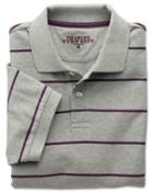 Charles Tyrwhitt Charles Tyrwhitt Grey And Purple Stripe Pique Cotton Polo Size Xl