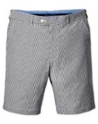 Charles Tyrwhitt Charles Tyrwhitt Blue Slim Fit Seersucker Stripe Cotton Shorts Size 30