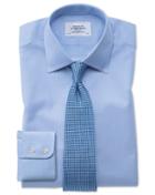  Extra Slim Fit Oxford Sky Blue Cotton Dress Shirt Single Cuff Size 16.5/34 By Charles Tyrwhitt